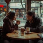 Singles Enjoying A Date At A Cozy Cafe